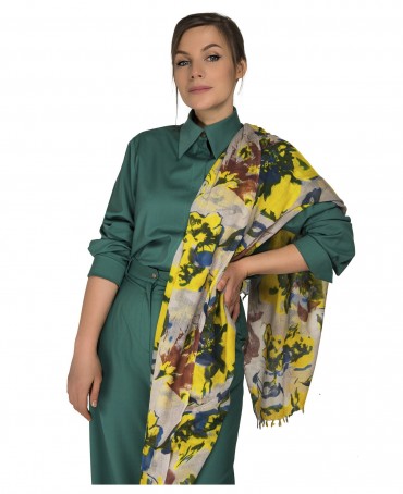 Палантин Женский W40-GRANDE.FLEUR/JAUNE